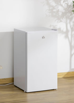 Mini Fridge with Freezer, 3.2Cu.Ft Compact Refrigerator with Adjustable Shelf, Mechanical Thermostat and Reversible Door for Bedroom, Dorm, White