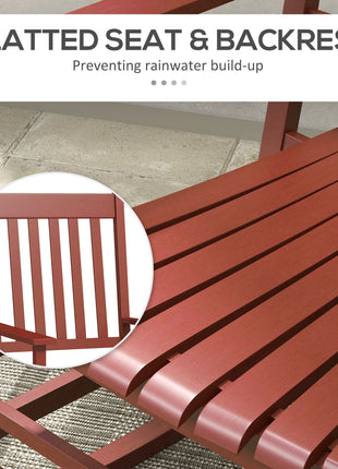 Outdoor Rocking Chair Set of 2, Patio Rocking Chair with Smooth Curves, High Density Wooden Rockers for Lawn Garden Porch, Supports Up to 350lbs, Wine Red