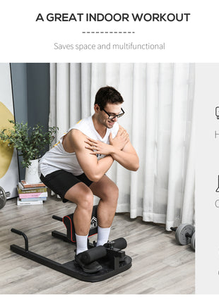 3 in 1 Padded Push Up Sit Up Squat Machine Home Gym Fitness Equipment, Black