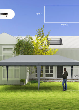 10' x 20' Pop Up Canopy Tent, Upgraded Heavy Duty Tents for Parties, Outdoor Instant Gazebo Sun Shade Shelter with Carry Bag, for Catering, Events, Wedding, Backyard BBQ, Gray