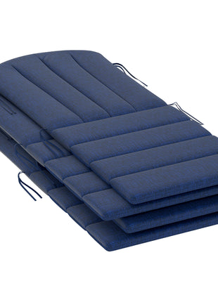 Set of 4 Outdoor Chair Cushions, High Back Adirondack Chair Cushion with Ties, High-Density Foam, Navy Blue