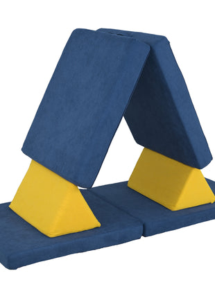 6 Pieces Foam Climbing Blocks for Toddlers with Washable Cover, Climb and Crawl, Blue