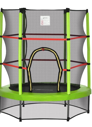 Φ5FT Kids Trampoline with Enclosure Net for Age 3 to 6 Years Green