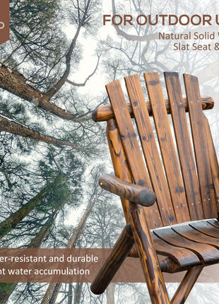 Double Wooden Adirondack Chair with Ice Bucket, Outdoor Loveseat with High Backrest, Smooth Armrest, Rustic Brown