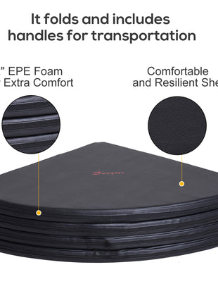 Pole Dance Mat, 2"T x 5'W Folding Pole Crash Mat for Home, Lightweight and Foldable, Black