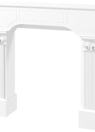 Baroque Fireplace Mantle, Freestanding Fireplace Surround for Electric Fireplaces, 43.3" W x 42.8" H, White