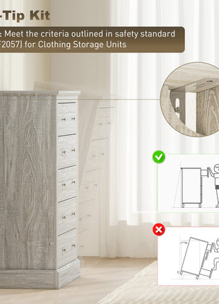 31" Wide Farmhouse Chest of Drawers with 5 Drawers, Dresser for Bedroom with Wood Top for Living Room, Dirty Oak