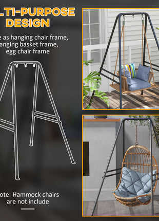 A-Shaped Hammock Chair Stand, Heavy Duty Swing Stand for Indoor & Outdoor Use, Max 330 lbs., Black