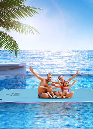 10' x 5' Floating Water Mat, 3-Layer Swimming Pool Float, XPE Foam, Tear Resistant Mesh Layer, Portable Foam Raft, Durable Water Activities Mat for Lake, Ocean, Beach, Pink