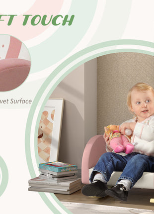 Kids Rocking Chair, Princess Crown Toddler Chair, Children's Armchair Rocker for Bedroom, Playroom, Pink