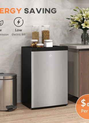 Upright Freezer, 3 Cu Ft Small Freezer with Reversible Single Door, Adjustable Thermostat for Home, Apartment, Silver