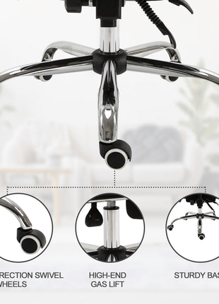 Ergonomic High Back Mesh Office Chair Swivel Reclining Computer Desk Chair with Retractable Footrest, Headrest, Padded Armrest