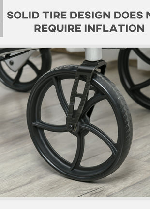 Aluminum Rollator Walker for Seniors and Adults with 10'' Wheels FSA HSA Eligible, Seat and Backrest, Folding Rolling Walker with Adjustable Handle and Storage Bag, Support up to 300lbs, Gray