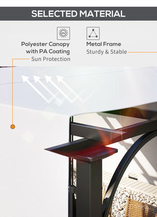 10' x 10' Patio Pergola with Weather-Resistant Steel Frame, Backyard Sun Shade Canopy Cover Shelter for Porch Party, Garden, Grill Gazebo, White