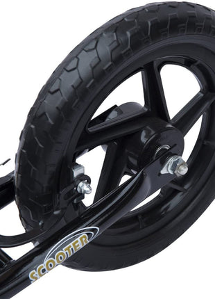 Kick Scooter for Kids 5-12 Years Old with Adjustable Height Handlebar, Non-slip Footplate, Big Wheels, Rear Brake, Black