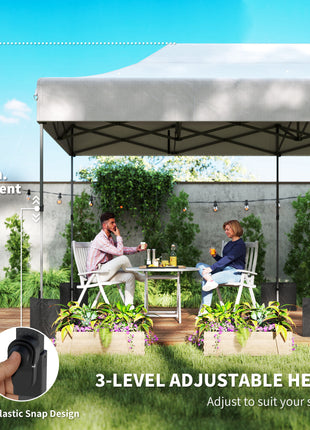 10 x 20 ft Pop Up Canopy Tent, Heavy Duty UPF50+ Outdoor Portable Instant Canopy Shelter with Wheeled Bag, White