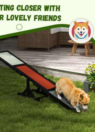 Wooden Dog Agility Seesaw for Training and Exercise, Black