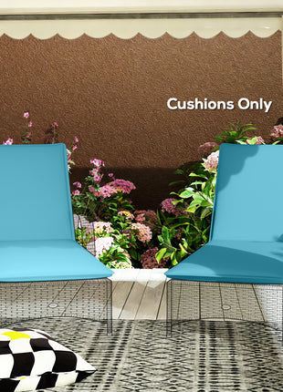 Foldable Chaise Lounge Cushion Set of 2, Outdoor Lounge Chair Cushion Set, UPF50+ 200gsm Fabric, 48" x 23", Light Blue