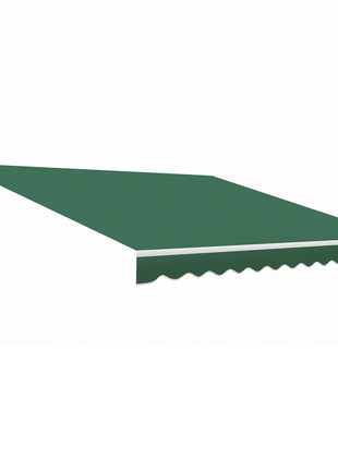 12' x 10' Retractable Awning Patio Awnings Sun Shade Shelter with Manual Crank Handle, 280g/m² UV & Water-Resistant Fabric and Aluminum Frame for Deck, Balcony, Yard, Green