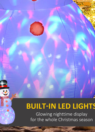 7.9' Inflatable Branch Hand Snowman w/ Rotating Colorful LED Light, Blow-Up Outdoor Display for Party