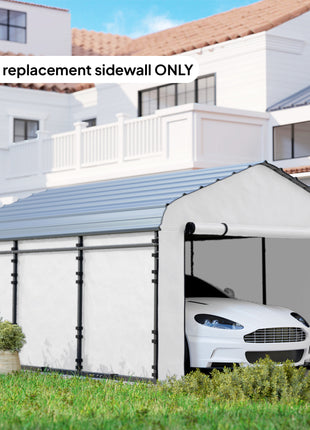 Carport Replacement Sidewall Panel for 12' x 20' Carports, UPF50+ Waterproof Replacement Side Wall Cover, White