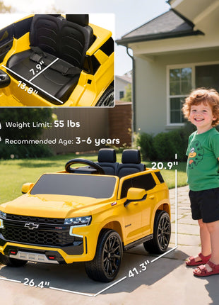 Electric Ride on Car 12V Kids Ride-on Toy, Yellow