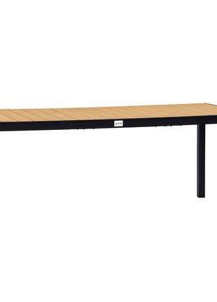75" x 35" Outdoor Dining Table for 8 People, Rectangular Aluminum Frame Garden Table with All-Weather Faux Wood Top for Lawn, Patio, Natural