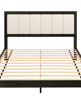 Full Bed Frame with Headboard Full Size Platform Bed Frame with Wooden Slats No Box Spring Needed Charcoal Gray