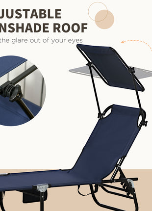 Chaise Lounge Pool Lounge Chairs Set of 2,Outdoor Sun Tanning Chairs,Reclining Back,Steel Frame and Side Pocket,Blue