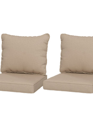 Patio Chair Cushions Set of 2 with Seat & Backrest, Fade Resistant Seat Replacement Cushion Set, Beige