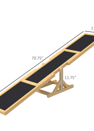 Wooden Dog Agility Seesaw for Training and Exercise, Yellow
