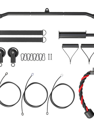 Weight Cable Pulley System for Home Gym with Universal Loading Pin for LAT Pull Down, Biceps Curl Workout, Red