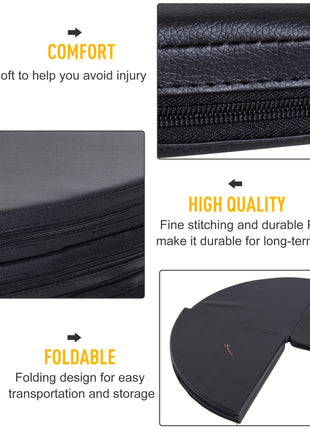 Pole Dance Mat, 2"T x 5'W Folding Pole Crash Mat for Home, Lightweight and Foldable, Black