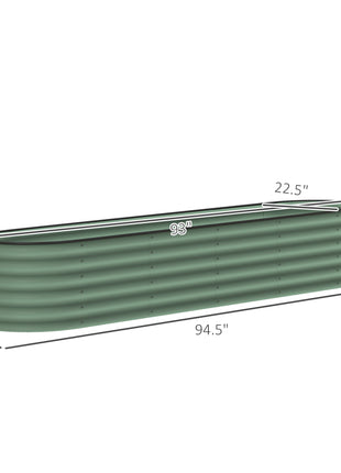 7.9' x 2' x 1.4' Galvanized Raised Garden Bed Kit, Metal Planter Box with Safety Edging, Green