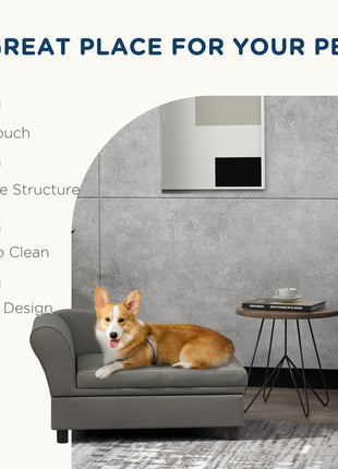Pet Sofa Dog Sofa for Small Dogs with Storage, Gray