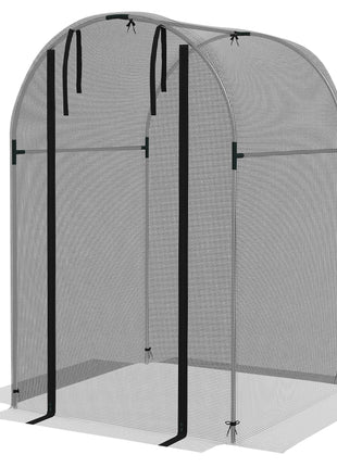 Galvanized Steel Crop Cage, Plant Protection Tent with Zippered Door, 4' x 4', Black