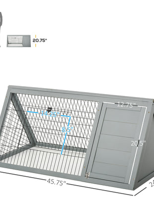 Rabbit Hutch Outdoor, Wooden Chicken Coop with Run, Outdoor Small Animal Cage for Rabbit, Small Duck and Chicken, for Garden, Backyard, Farms, 46" x 24.5" x 21", Light Gray