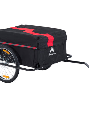 Bicycle Cargo Trailer, Two-Wheel Bike Luggage Wagon Trailer with Removable Cover, Wheel 20", Red