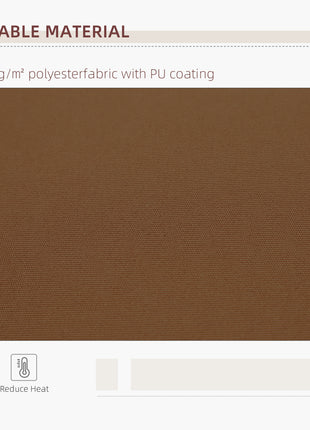 10' x 8' Manual Retractable Sun Shade Patio Awning - Coffee Brown