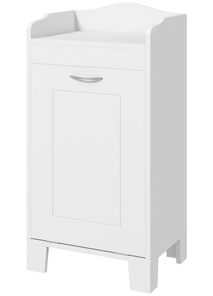 31" Tilt Out Laundry Hamper, Free Standing Home Organizer Hamper, Bathroom Storage Cabinet, White