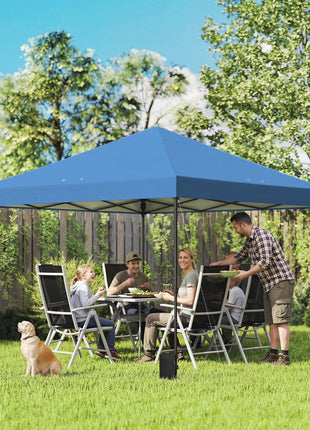10 x 10 ft Pop Up Canopy Tent with One Push Setup, Outdoor Portable Instant Canopy Shelter w/ Roller Bag, Dark Blue