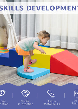 Foam Play Set for Toddlers and Children Crawling or Sliding, Multicolor