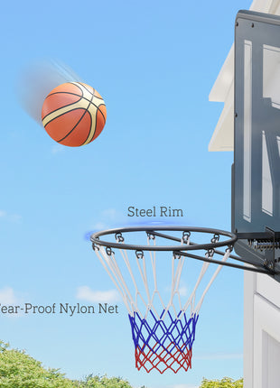 Wall Mounted Basketball Hoop, Basketball Goal Combo Kit with 43" Reinforced Shatter Resistant Backboard and All Weather Net for Indoor or Outdoor Use