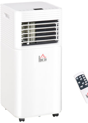 8000 BTU Mobile Air Conditioner for Cooling and Dehumidifying, Remote Control, 24H Timer, LED Display, White