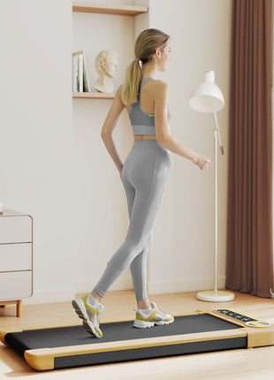 Walking Pad, Under Desk Treadmill with 17" x 43" Wide Belt, Remote Control, Bluetooth Speaker, Wheels and LED Display