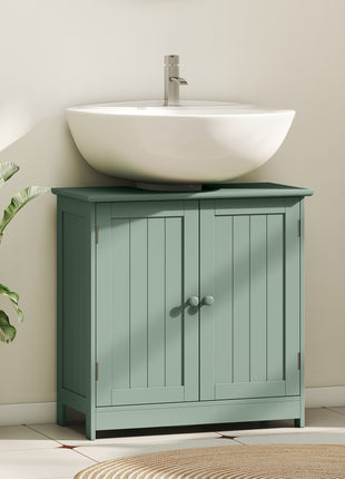 Bathroom Vanity Cabinet, Under Sink Bathroom Cabinet with 2 Doors and Adjustable Shelf, Dark Green