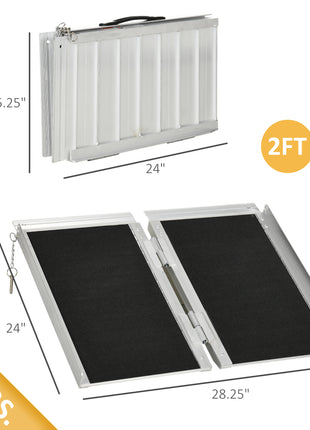 2' Aluminum Folding Wheelchair Ramp