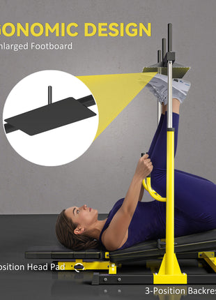 Vertical Leg Press Machine with Adjustable Leg, Back, and Head Positions, 1" Standard Plate Compatible, Yellow