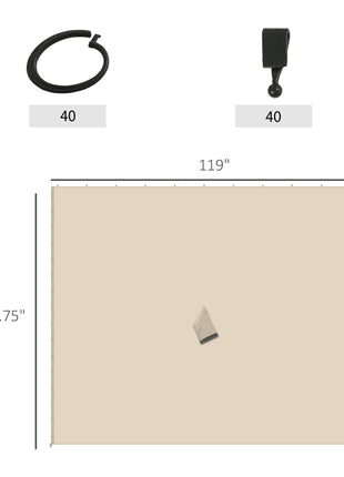 9.84' x 9.84' Gazebo Sidewall Set with Hooks/C-Rings, Beige