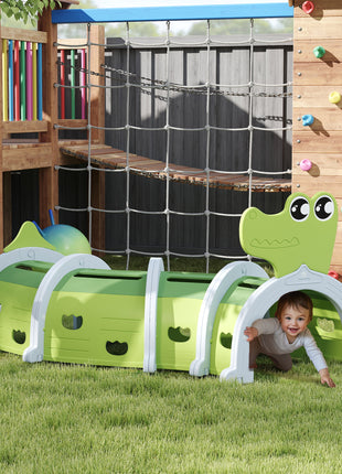 Crocodile Design Kids Play Tunnel for Kids to Crawl Through, 76" Long